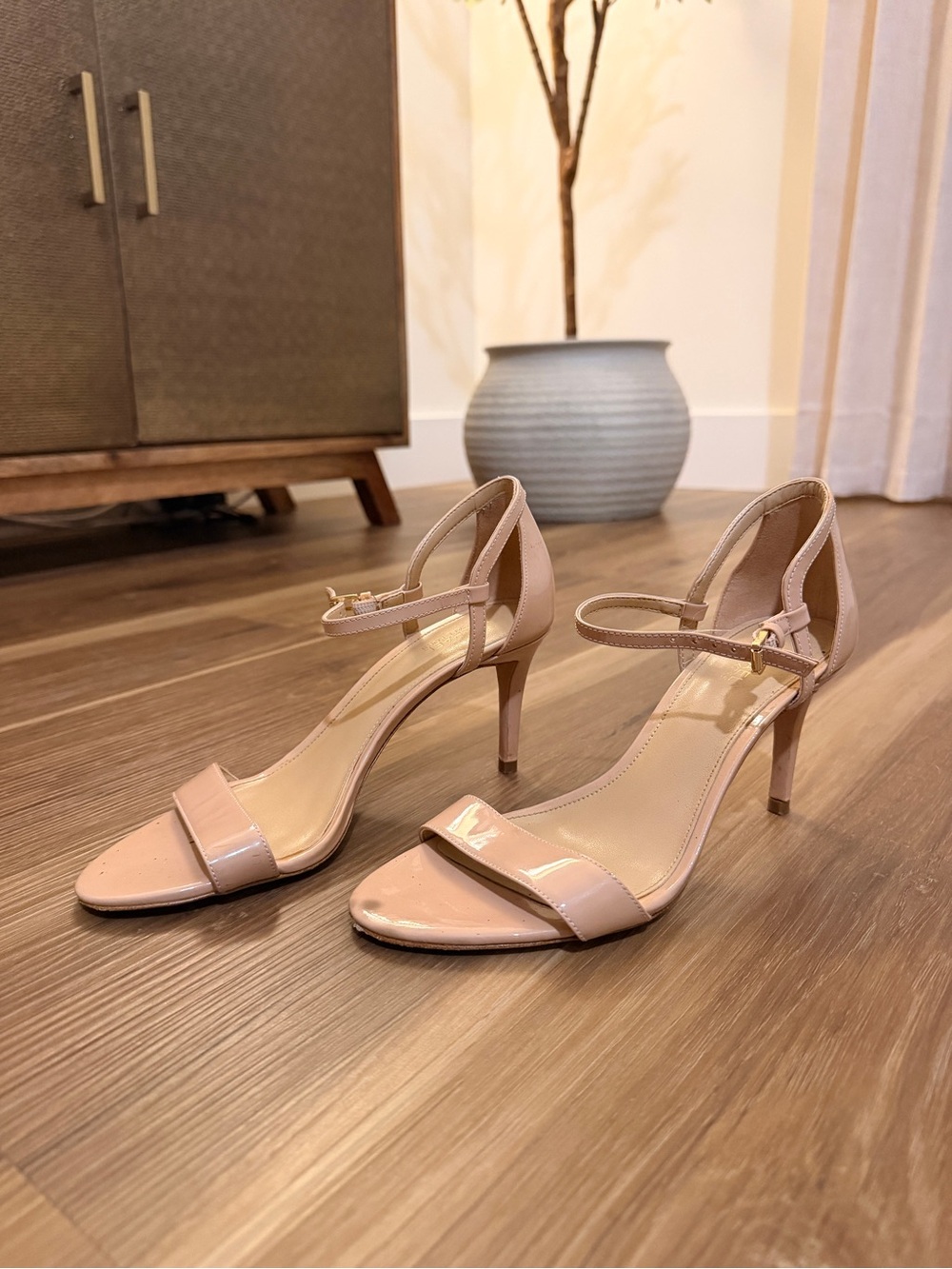 Michael Kors Blush Patent Ankle-Strap Heels